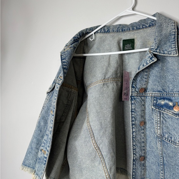 Wild fable Denim Cropped Jacket Oversized Size Medium - Picture 5 of 5